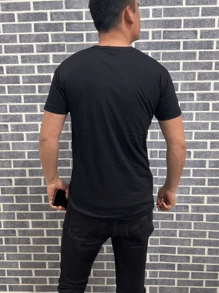 Men T-Shirts - 黑色 - 查看 3