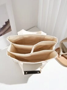 多功能通勤媽咪包,帶多個口袋和隔層,適合戶外使用、嬰兒護理和收納 - 米色 - 查看 6