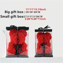 Artificial Flowers 25cm Rose Bear Girlfriend Anniversary Christmas Valentine's Day Gift Birthday Present For Wedding Party - Red - View 4