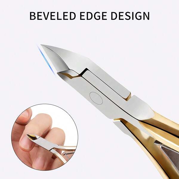 LUSLUKING 1Pc Gold-Color Stainless Steel Dead Skin Cuticle Scissors Trimmer Remover Clipper Nipper Nail Art Tool Set For Foot Care For Home Salon,Nail Supplies,Nail Tools,Nail Art Tools,Back To School,Nails,Nail Tools For Press On Nails