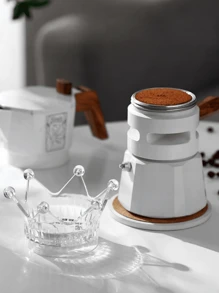 1pc Moka Pot Cloth Powder Insert Crown Shaped Coffee Powder Filling Tool, Creative Moka Pot Accessory - Clear - View 5