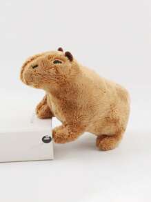 1pc Brown Lifelike Plush Capybara Stuffed Animal Toy, Short Hair, Birthday Gift For 14-year-old Boys And Girls, Suitable For Halloween & Christmas Gifts Desktop Decoration - Brown - View 8