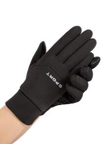 1 双男士防水触屏手套，带保暖内衬，防风保暖，适合户外运动、驾驶、骑自行车、秋冬季 - 黑色 - 查看 3