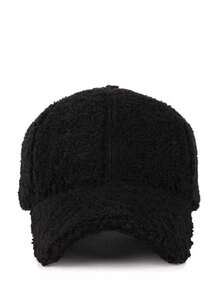 1入組秋冬帽女性冬天秋冬大頭周長濃烈香調羊毛棒球帽男士 - 黑色 - 查看 5