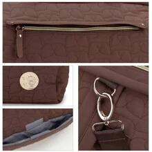 大容量紙尿褲袋,黑色旅行手提包,適用於母親及嬰兒,戶外嬰兒用品包,推車袋,旅行收納包 - 棕色 - 查看 7