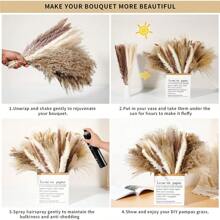 32/67/103 件干蒲苇装饰，波西米亚风家居装饰，迷你兔尾干花，蓬松草花束，适合婚礼、餐桌、乡村派对、婴儿洗礼装饰、秋季装饰、秋季