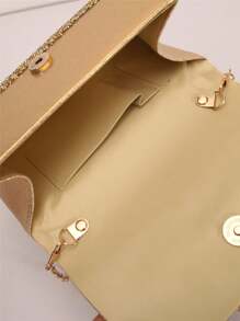 Glitter Bling,Shiny Glamorous,Elegant,Exquisite Fashionable Exquisite Rhinestone Decor Clutch Bag Dinner Bag,Evening Bag For Party Girl,Woman,For Female Perfect For Party,Wedding,Prom,Dinner/Banquet,Best Gift For Women - Gold - View 6