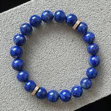 1pc Designer 5a Natural Blue Goldstone Beaded Stretch Bracelet 10mm Unisex New Year's Gift For Him/her - 10mm - View 4