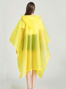 1件黃色防水eva雨衣,男女通用多功能野外徒步和露營雨衣,男性用透明雨衣,女性用肩背式雨衣 - 黃色 - 查看 5