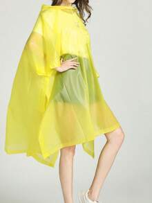 1件黃色防水eva雨衣,男女通用多功能野外徒步和露營雨衣,男性用透明雨衣,女性用肩背式雨衣 - 黃色 - 查看 2