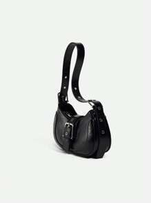 1pc PU Leather Women Handbag, Fashionable Y2K E-Girl Motorcycle Style Bag, Versatile Retro Small Pouch, Sweet & Spicy Underarm Bag, Niche Shoulder Crossbody Underarm Bag For Women, Japanese Bag, Vintage Bag For Women, Street & Japanese Bag For Women