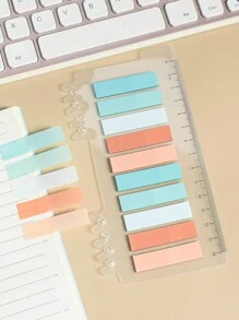 1pc 200 Sheets/pack Pet Sticky Notes, Index Tabs, Labels, Reminder Memo - Multicolor - View 1