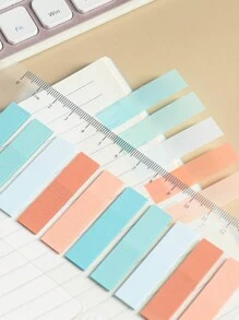1pc 200 Sheets/pack Pet Sticky Notes, Index Tabs, Labels, Reminder Memo - Multicolor - View 2