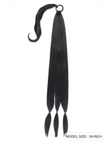 Long Braided Ponytail Extension with Hair Tie Straight Wrap Around Hair Extensions Ponytail Natural Soft Synthetic Hair Piece for Women Daily Wear