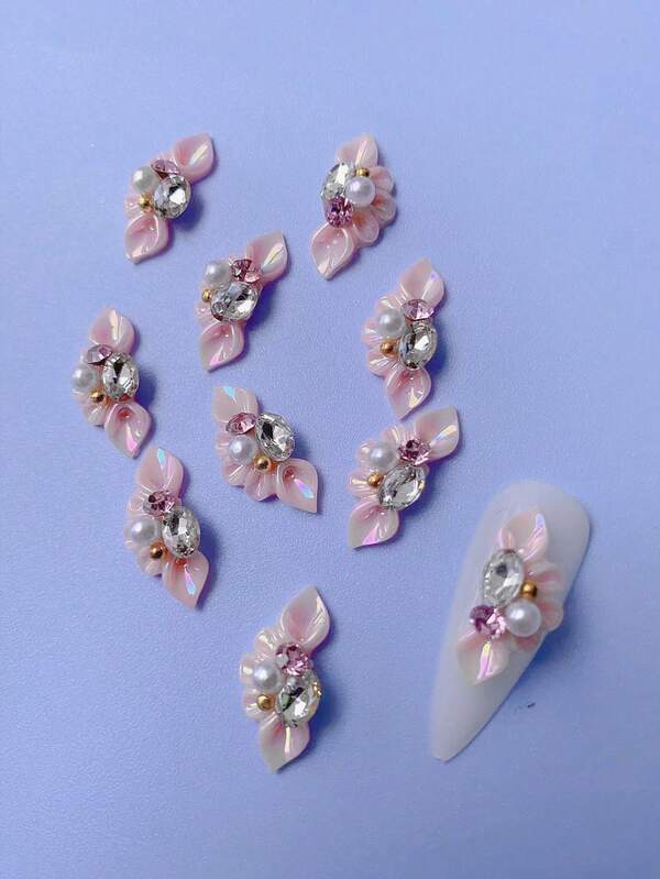 1 package 10 small steel ball pile diamond pearl small ornaments carved