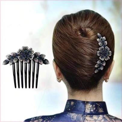 1pc Minimalistic Hair Comb With Rhinestone Decoration, Suitable For Daily Ladies' Hairstyle, Fixed Slim Fit Grip Royal Combs For Hair Side Comb, School Stuff, Wedding, Bridesmaids Gifts, Looks Of Party, Hair Accessories, Head Accessories,Summer,Holiday,Travel