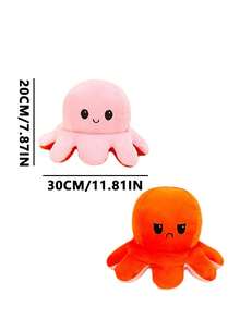 Reversible Octopus Plush Toy, Flip Octopus Double-sided Flip Doll - Pink - View 5