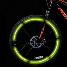 1pc Bicycle Reflective Sticker, Wheel Rim Or Tyre Reflective Sticker, 26 Inch Mtb Bike Rim Wheel Reflective Decal - Yellow - View 1