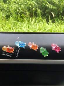 5入組可愛樹脂海龜汽車擺件，創意汽車內飾配件 - 彩色 - 查看 4