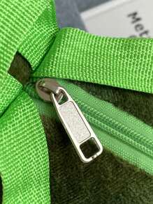 卡通恐龍長毛絨後背包 - 綠色 - 查看 4