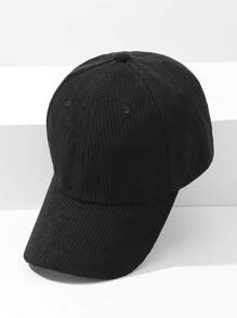 1件春秋季素色極簡修身銅氈棒球帽，適合日常穿著 - 黑色 - 查看 3