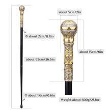 rufengbao 金灰色豪華圓柄時尚手杖適合派對裝飾手杖優雅 Crosier 旋鈕手杖 93 厘米 - 金色 - 查看 3