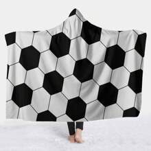 足球圖案披肩毛毯 - 幾何 - 查看 1