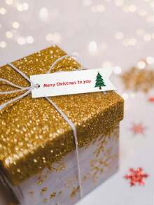 Christmas Gift Tags With Strings, 50pcs/pack Assorted Christmas Theme Present Labels, Cards, And Hang Tags - Multicolor - View 6