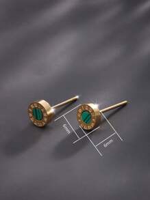 XUPING JEWELRY زوج من أقراط الرجال من الفولاذ المقاوم للصدأ مطلية بالذهب عيار 14 قيراط، مناسبة للارتداء اليومي وكهدية للمناسبات