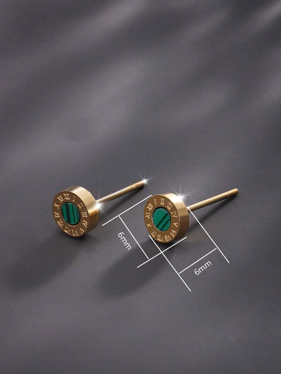 XUPING JEWELRY 1pair Men's Stainless Steel 14k Gold Plated Cool Personalized Ear Studs, Suitable For Daily Wear And Festival Gift