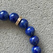 1pc Designer 5a Natural Blue Goldstone Beaded Stretch Bracelet 10mm Unisex New Year's Gift For Him/her - 10mm - View 5