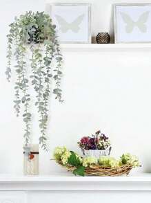 1入藝術仿真掛墜尤加利葉盆栽,室內外裝飾 - 軍綠色 - 查看 5