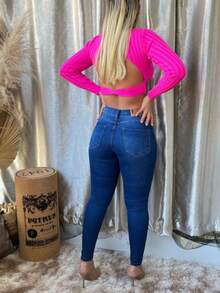 Calça Jeans Feminina Jeans Skinny Leves Puídos Linha Premium