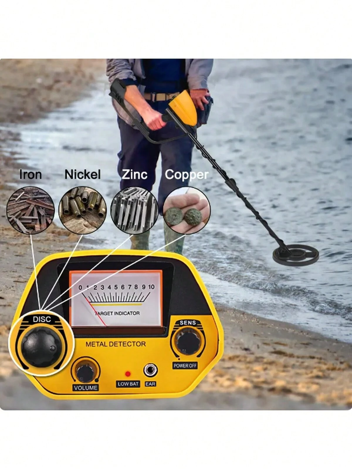 Détecteur De Métaux M55Z – Professionnel, Étanche IP68, Bobine 12 Pouces, Mise à Niveau 2024