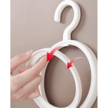 1入新設計可拆卸的帽子整理架,牆門背景入口衣帽包掛鉤 - 白色 - 查看 5