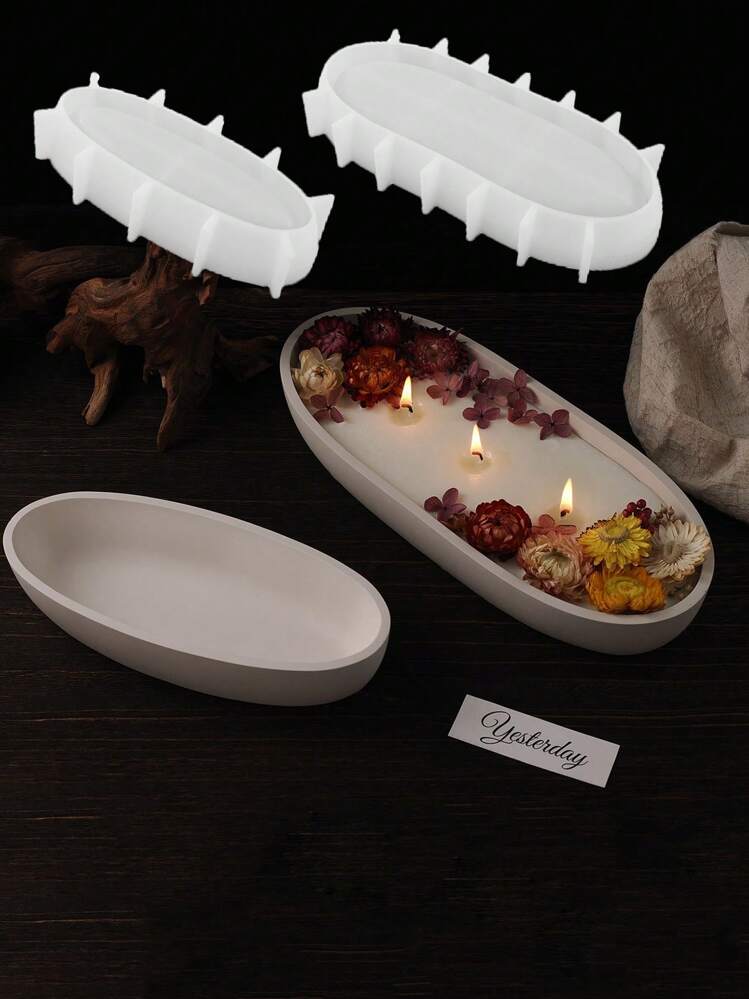 Pot à bougie en ciment avec couvercle, moule en silicone, bricolage fait main, couvercle de boîte de rangement de cylindre, moules pour la fabrication de bougies en cire - France