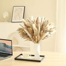 32/67/103 件干蒲苇装饰，波西米亚风家居装饰，迷你兔尾干花，蓬松草花束，适合婚礼、餐桌、乡村派对、婴儿洗礼装饰、秋季装饰、秋季