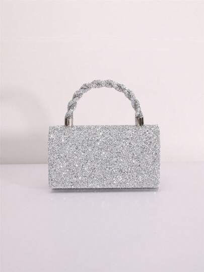 Bolsa De Noite De Mão Decorada Com Strass Exquisito Com Glitter, Brilhante, Glamorosa, Elegante E Fashion, Ideal Para Festas, Casamento, Baile, Jantar/banquete E Presente Para Mulheres