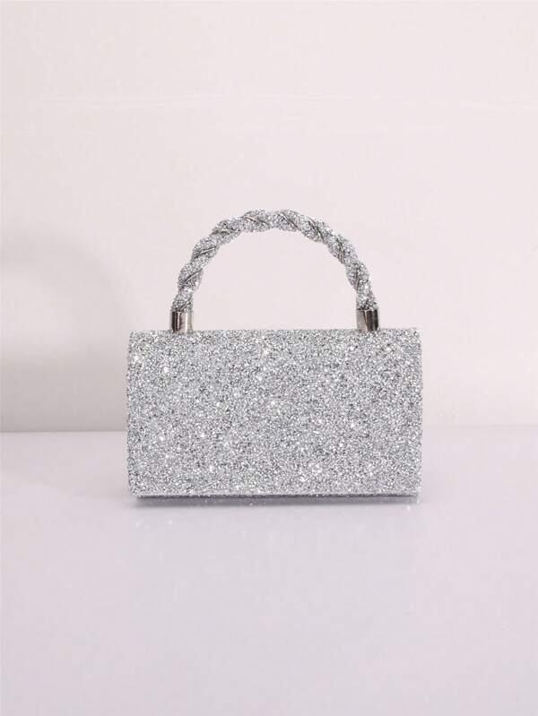 حقيبة مساء يدوية مرصعة بحجر الراينستون الفخم و الأنيق المزين باللمعان والجمالية الملهمة تناسب الأمسيات والمناسبات الخاصة مثل الحفلات وحفلات الزفاف والحفلات المدرسية والحفلات الرسمية وغيرها ، أفضل هدية للنساء