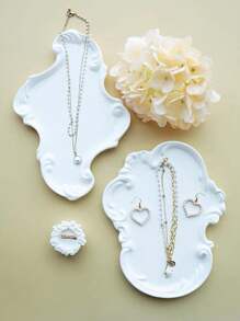 Romantic Carved Tray Plaster Mold Trinket Display Disc Cement Silicone Mold Home Decor Storage Tray DIY Concrete Epoxy Resin Mold