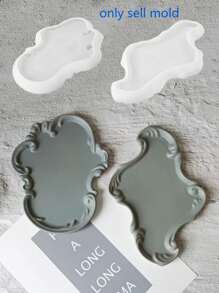 Romantic Carved Tray Plaster Mold Trinket Display Disc Cement Silicone Mold Home Decor Storage Tray DIY Concrete Epoxy Resin Mold
