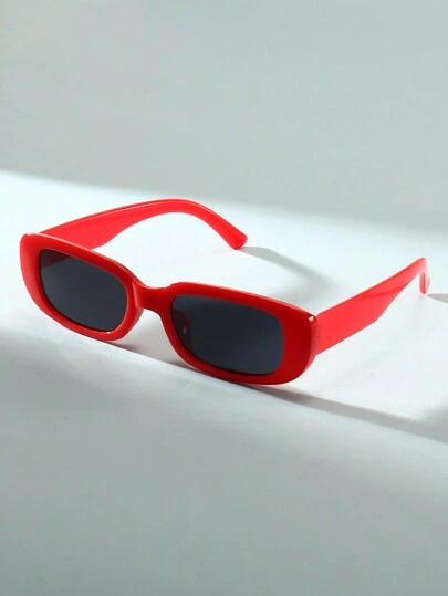 1pc Fashionable Square Frame Y2k Style Beach Photoshoot Eyewear For Men & Women Casual Halloween Beach Accessories Glasses Shades Looks Street Style And Suit For Sweater Jacket Sweatshirt Hoodie Leather Pants And Cargo Pants For Summer Beach Vacation,Outdoor,Travel