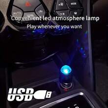 2pcs Car Atmosphere DJ Light,USB Mini Disco Light, Mini Portable Stage DJ Strobe Light, LED Car USB Ambient Light, Starry Sky Light With Voice Control - Black - View 2