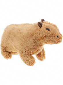 1pc Brown Lifelike Plush Capybara Stuffed Animal Toy, Short Hair, Birthday Gift For 14-year-old Boys And Girls, Suitable For Halloween & Christmas Gifts Desktop Decoration - Brown - View 1