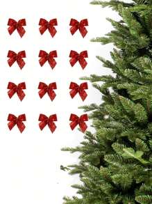 6/12 Stück Weihnachtsschleifen, geeignet für Weihnachtsbaum Dekoration, perfekt als Geschenk