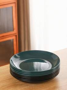 8 件/套双色可选 Pp 塑料盘子，3 种尺寸：6.2/7.7/9.3 英寸，简易圆形餐盘，适用于沙拉、厨房、圣诞礼物、学校用品 - 彩色 - 查看 5