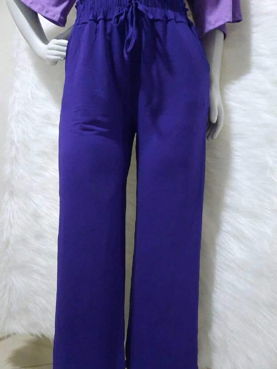 Women Pants - 淺灰紫 - 查看 1