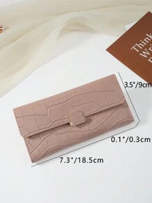 Crocodile Embossed Fold Over Women Fashion Modern Business Slim Portable Versatile Large Capacity Credit Card Zipper ID Card Cash Storage Business Casual Perfect School College Work Business Commute Teachers' Day Back To School Holiday Office Anniversary Lover For Birthday Gift Women White-Collar Workers College Student Bag School Supplies For School Dorm Room & Back To School For Women Wallet Purse Wallet Long Wallet