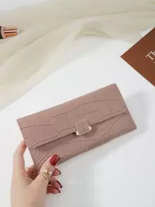 Crocodile Embossed Fold Over Women Fashion Modern Business Slim Portable Versatile Large Capacity Credit Card Zipper ID Card Cash Storage Business Casual Perfect School College Work Business Commute Teachers' Day Back To School Holiday Office Anniversary Lover For Birthday Gift Women White-Collar Workers College Student Bag School Supplies For School Dorm Room & Back To School For Women Wallet Purse Wallet Long Wallet