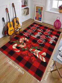 Christmas Candy Cane Pattern Rug - 1 - View 3